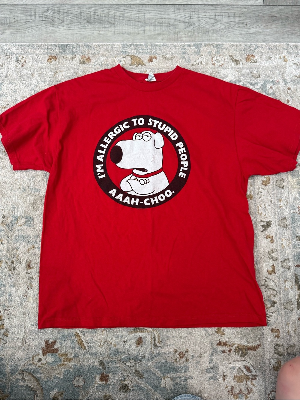 Delta Red Graphic Crewneck Tee with Black and White Print
